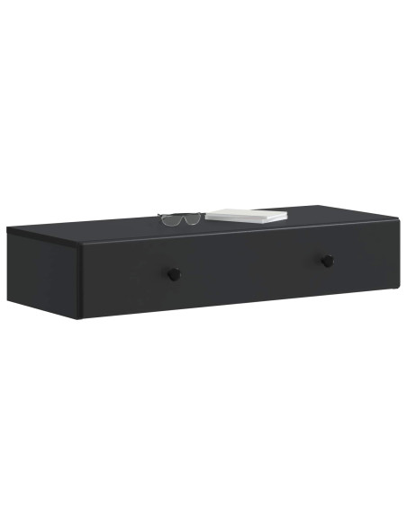 Tavolino da Parete Laterale Nero 87,5 x 34,5 x 17 cm