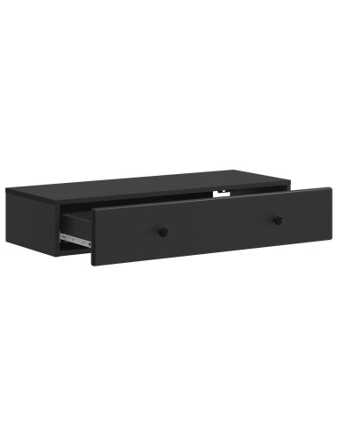 Tavolino da Parete Laterale Nero 87,5 x 34,5 x 17 cm