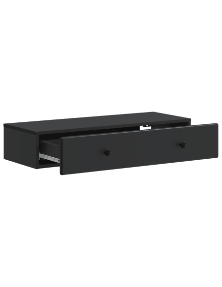 Tavolino da Parete Laterale Nero 87,5 x 34,5 x 17 cm