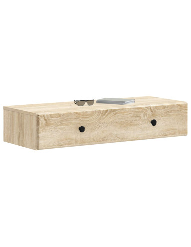 Tavolino da Parete Laterale Rovere Sonoma 87,5 x 34,5 x 17 cm