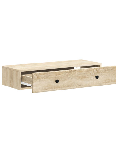 Tavolino da Parete Laterale Rovere Sonoma 87,5 x 34,5 x 17 cm