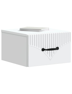 Mobiletto da notte a muro 2 pcs Bianco 34,5 x 33 x 20 cm 2
