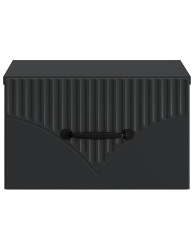 Mobiletto da notte a muro con cassetto Nero 34,5 x 33 x 20 cm