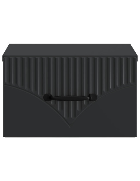 Mobiletto da notte a muro con cassetto Nero 34,5 x 33 x 20 cm