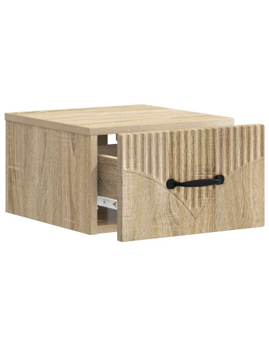 Mobiletto da notte a muro Rovere Sonoma 34,5 x 33 x 20 cm