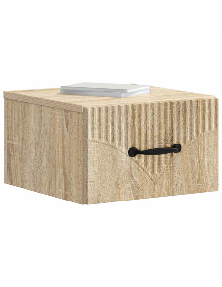 Mobiletto da notte a muro 2 pcs Rovere Sonoma 34,5 x 33 x 20 cm