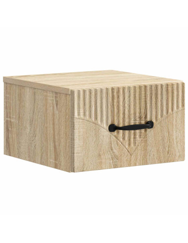 Mobiletto da notte a muro 2 pcs Rovere Sonoma 34,5 x 33 x 20 cm