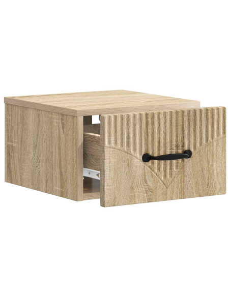 Mobiletto da notte a muro 2 pcs Rovere Sonoma 34,5 x 33 x 20 cm