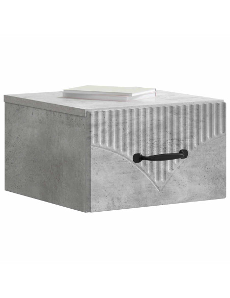 Mobiletto da notte a muro Grigio Cemento 34,5 x 33 x 20 cm