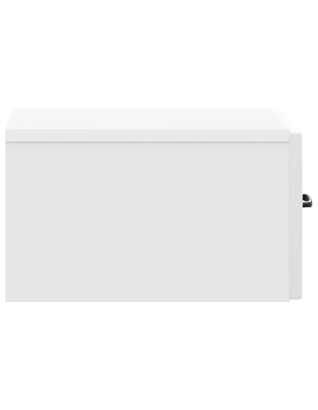 Mobiletto da notte a muro Bianco Lucido 34,5 x 33 x 20 cm