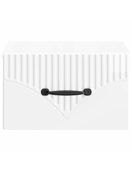 Mobiletto da notte a muro 2 pcs Bianco Lucido 34,5 x 33 x 20 cm