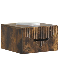 Mobiletto da notte a muro Rovere Fumo 34,5 x 33 x 20 cm 2