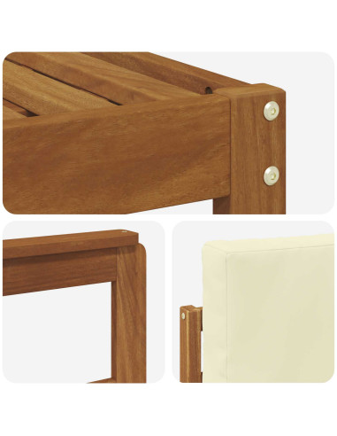 Set di divani con cuscino 7 pcs Naturale e Crema