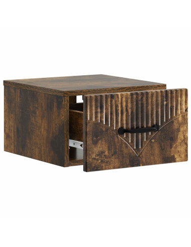 Mobiletto da notte a muro 2 pcs Rovere Fumo 34,5 x 33 x 20 cm