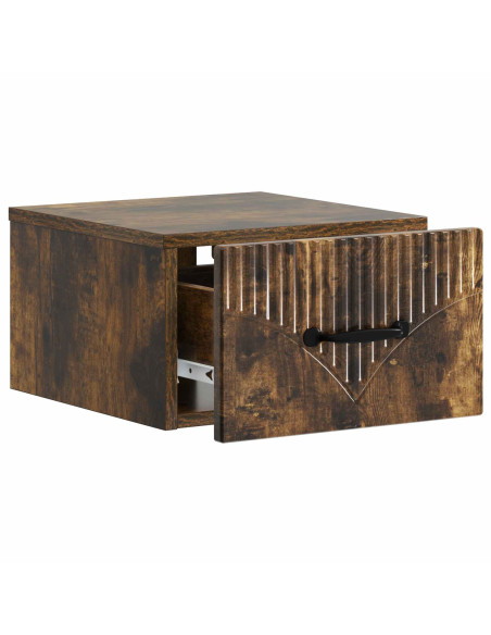 Mobiletto da notte a muro 2 pcs Rovere Fumo 34,5 x 33 x 20 cm