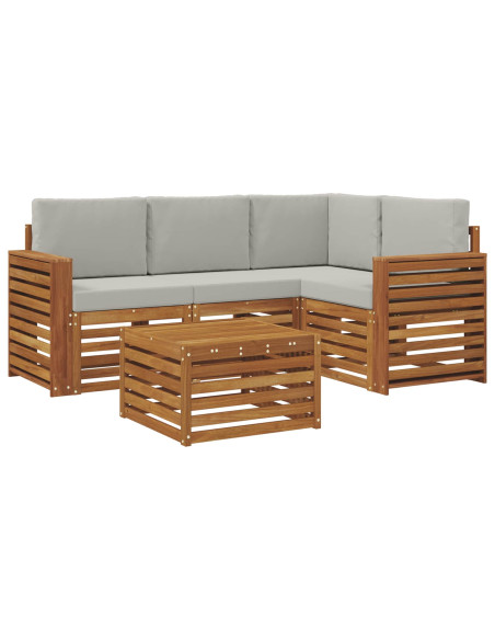 Set di Mobili 5 pcs Grigio Naturale e Chiaro Legno multistrato