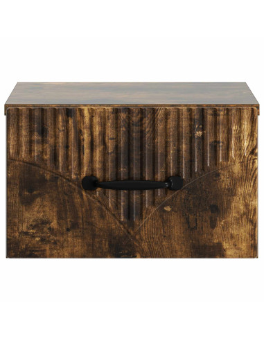 Mobiletto da notte a muro 2 pcs Rovere Fumo 34,5 x 33 x 20 cm