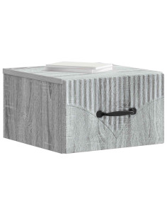 Mobiletto da notte a muro Grigio Sonoma 34,5 x 33 x 20 cm 2