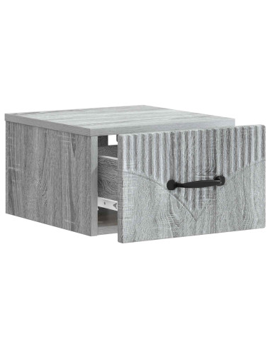 Mobiletto da notte a muro Grigio Sonoma 34,5 x 33 x 20 cm