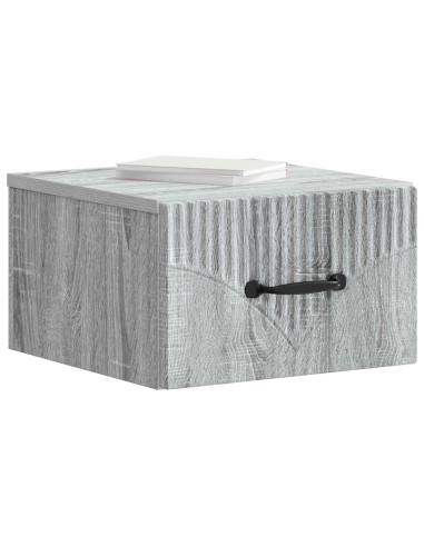 Mobiletto da notte a muro 2 pcs Grigio Sonoma 34,5 x 33 x 20 cm