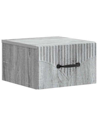 Mobiletto da notte a muro 2 pcs Grigio Sonoma 34,5 x 33 x 20 cm