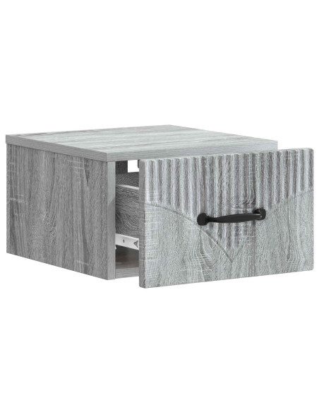 Mobiletto da notte a muro 2 pcs Grigio Sonoma 34,5 x 33 x 20 cm