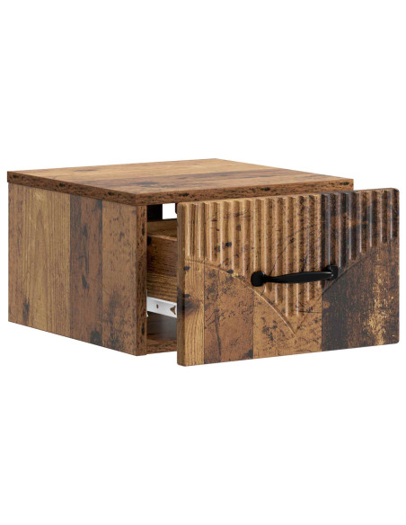 Mobiletto da notte a muro Legno antico 34,5 x 33 x 20 cm