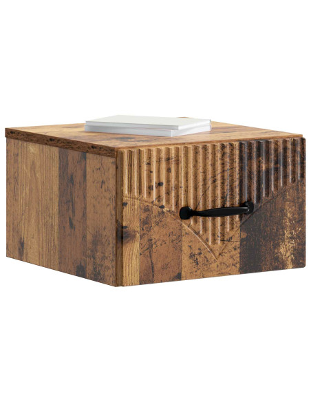 Mobiletto da notte a muro 2 pcs Legno antico 34,5 x 33 x 20 cm