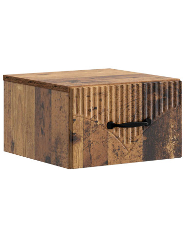 Mobiletto da notte a muro 2 pcs Legno antico 34,5 x 33 x 20 cm