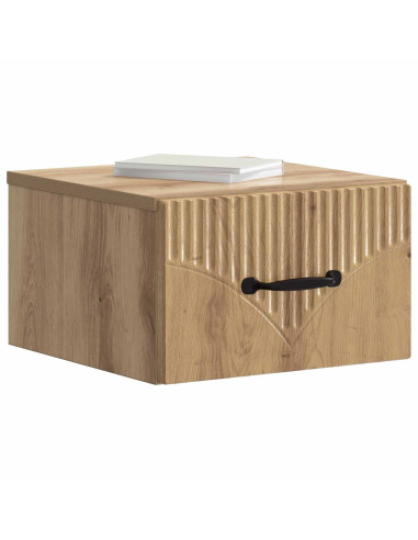 Mobiletto da notte a muro con cassetto 2 pcs Rovere Artigianale