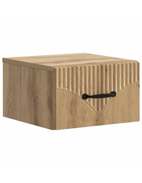 Mobiletto da notte a muro con cassetto 2 pcs Rovere Artigianale