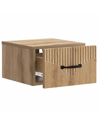 Mobiletto da notte a muro con cassetto 2 pcs Rovere Artigianale
