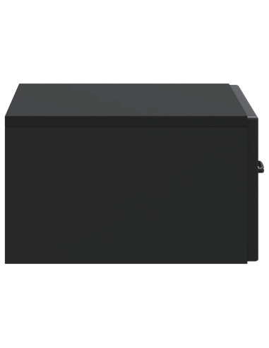 Mobiletto da notte a muro con cassetto Nero 49 x 34,5 x 20 cm