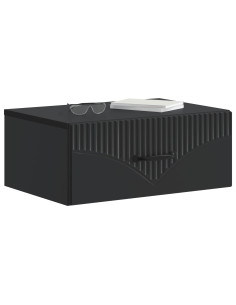 Mobiletto da notte a muro 2 pcs Nero 49 x 34,5 x 20 cm 2