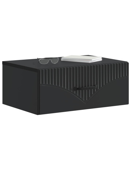 Mobiletto da notte a muro 2 pcs Nero 49 x 34,5 x 20 cm
