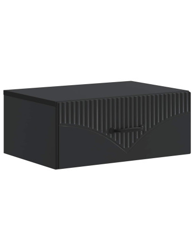 Mobiletto da notte a muro 2 pcs Nero 49 x 34,5 x 20 cm