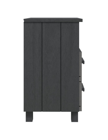Comodino HAMAR Grigio Scuro 40x35x62 cm Legno Massello di Pino