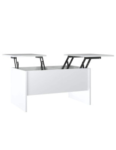 Tavolino Salotto Bianco Lucido 80x50x42,5 cm Legno Multistrato 2