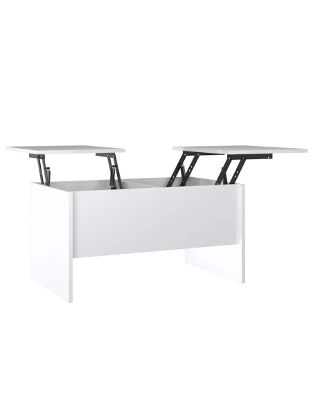 Tavolino Salotto Bianco Lucido 80x50x42,5 cm Legno Multistrato