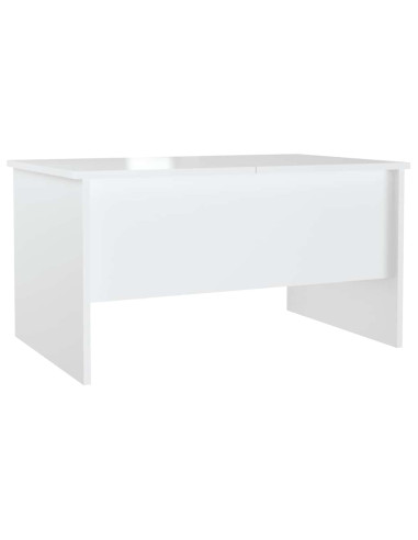 Tavolino Salotto Bianco Lucido 80x50x42,5 cm Legno Multistrato