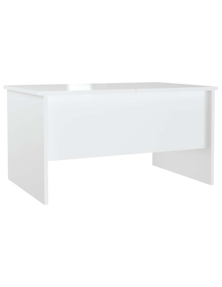 Tavolino Salotto Bianco Lucido 80x50x42,5 cm Legno Multistrato