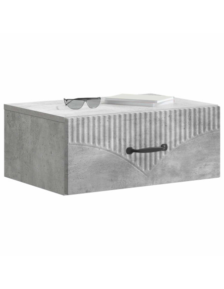Mobiletto da notte a muro Grigio Cemento 49 x 34,5 x 20 cm
