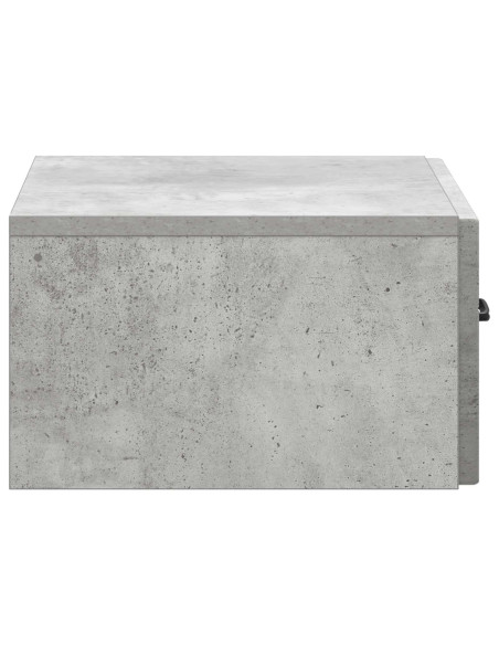 Mobiletto da notte a muro Grigio Cemento 49 x 34,5 x 20 cm