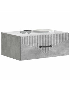Mobiletto da notte a muro con cassetto 2 pcs Grigio Cemento 2