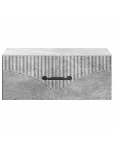 Mobiletto da notte a muro con cassetto 2 pcs Grigio Cemento