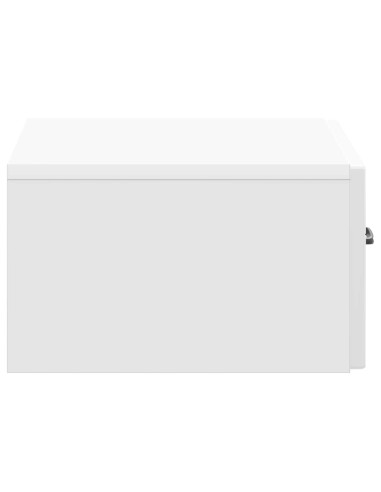 Mobiletto da notte a muro Bianco Lucido 49 x 34,5 x 20 cm