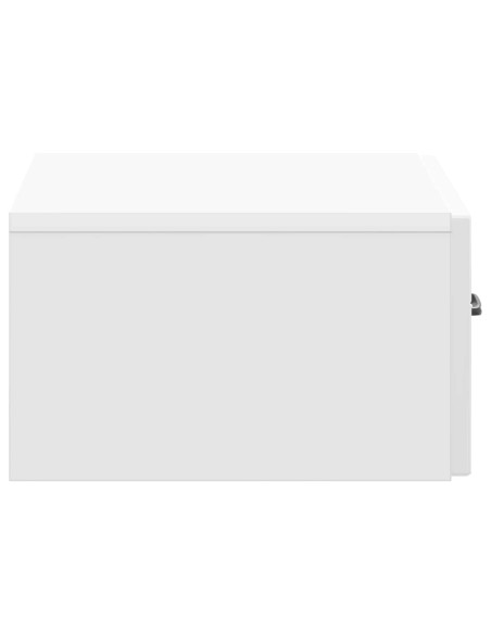Mobiletto da notte a muro Bianco Lucido 49 x 34,5 x 20 cm