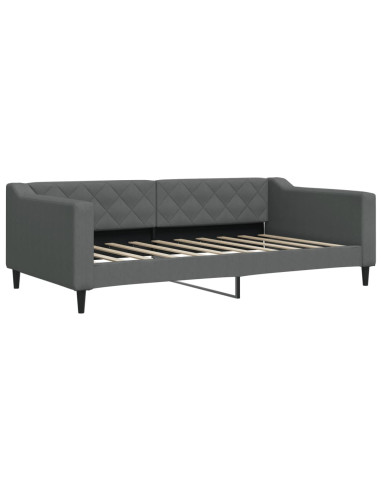 Letto da Giorno Grigio Scuro 100x190 cm in Tessuto