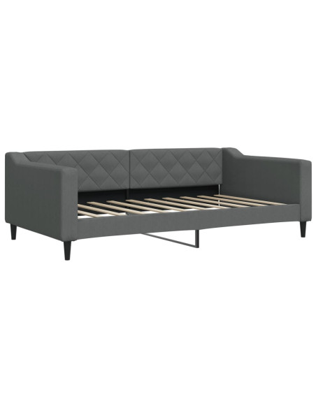 Letto da Giorno Grigio Scuro 100x190 cm in Tessuto