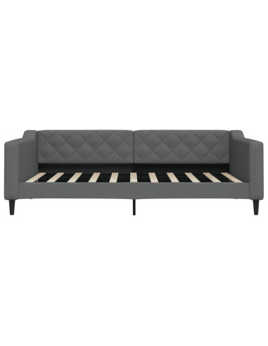 Letto da Giorno Grigio Scuro 100x190 cm in Tessuto